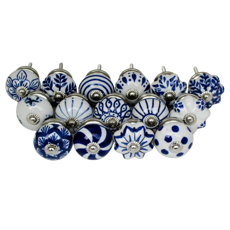 Panoply Decor Vintage Style Ceramic Door Drawer Knobs,Hand Painted Door